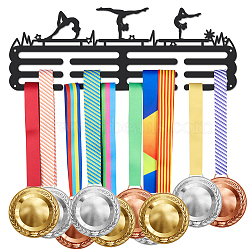 Sports Theme Iron Medal Hanger Holder Display Wall Rack, with Screws, Gymnastics Pattern, 150x400mm(ODIS-WH0021-471)