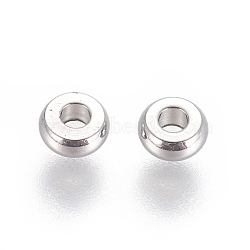 304 Stainless Steel Beads, Disc/Flat Round, Stainless Steel Color, 4x2mm, Hole: 1.5mm(STAS-N090-JA721-4)