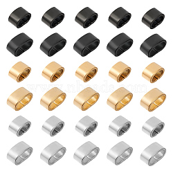 48Pcs 6 Style Electrophoresis 304 Stainless Steel Slide Charm, Rectangle, Mixed Color, 5x8~10x5~6mm, Hole: 3~4x6~8mm, 8pcs/style(STAS-UN0008-58)