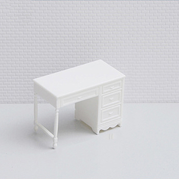 Plastic Table, Mini Furniture, Dollhouse Decorations, White, 35x50mm