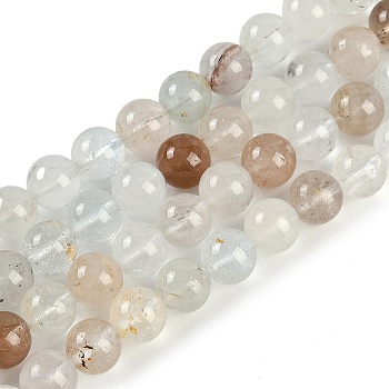 Natural Topaz Beads Strands, Round, 10~10.5mm, Hole: 1.2mm, about 38pcs/strand, 15.35''(39cm)