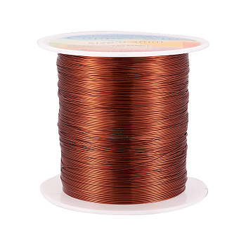 Round Copper Wire Copper Beading Wire for Jewelry Making, Long-Lasting Plated, Saddle Brown, 0.3mm, about 236.22 Feet(72m)/roll