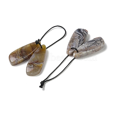 2 pendentifs en agate mexicaine naturelle(G-B105-01E)-2