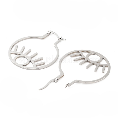 boucles d'oreilles créoles creuses en acier inoxydable anti-ternissement 304(EJEW-Q802-01P)-2