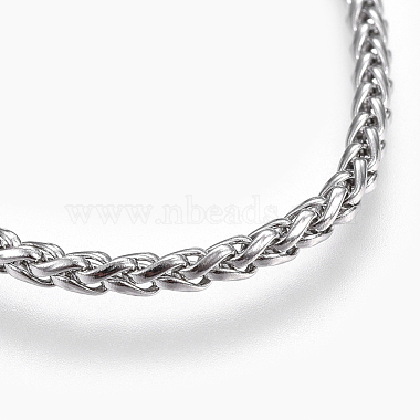 304 Stainless Steel Wheat Chain Bracelets(BJEW-P239-03A)-2