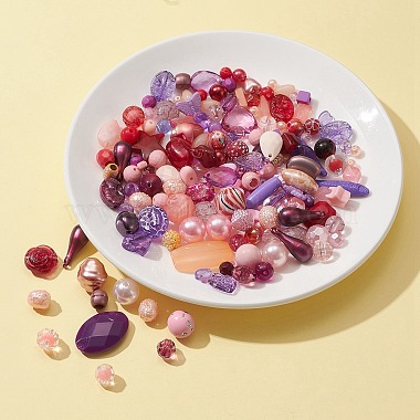100G 5 Colors Acrylic Beads(SACR-FS0001-07B)-5