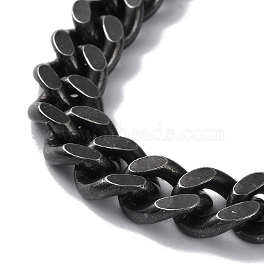 Ion Plating(IP) 304 Stainless Steel Diamond Cut Curb Chain Necklaces(NJEW-P288-03AS)-3