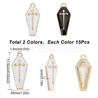 30Pcs 2 Colors Alloy Enamel Pendant(ENAM-SC0003-51)-2