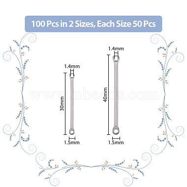 dicosmetic 100pcs 2 styles 304 breloques de connecteur en acier inoxydable(STAS-DC0013-82)-2