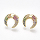 Brass Cubic Zirconia Stud Earrings(EJEW-S201-115)-1