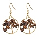 Natural Tiger Eye Chips Dangle Earrings(EJEW-JE05726-03)-1