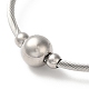 304 bracelets manchette à perles rondes en acier inoxydable(BJEW-P310-03P)-3