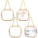 Alloy & Glass Locket Pendants, Square, Golden, 142mm(FIND-WH0173-073A)