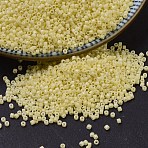 MIYUKI Delica Beads, Cylinder, Japanese Seed Beads, 11/0, (DB2101) Duracoat Dyed Opaque Light Lemon Ice, 1.3x1.6mm, Hole: 0.8mm, about 2000pcs/bottle, 10g/bottle(SEED-JP0008-DB2101)