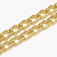 Unwelded Aluminum Double Link Chains, Gold, 22x15x2.2mm(CHA-S001-112)