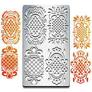 BBQ Daily Theme Custom Stainless Steel Metal Stencils, for DIY Scrapbooking/Photo Album, Decorative Embossing, Matte Stainless Steel Color, Lace Pattern, 177x101x0.5mm(DIY-WH0289-051)