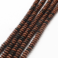 Rondelle Natural Mahogany Obsidian Bead Strands, 6~7x3~4mm, Hole: 1mm, about 140pcs/strand, 15.7 inch(G-Q447-03)