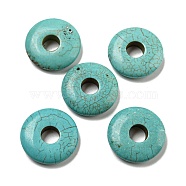 Natural Howlite Dyed Pendants, Donut Charms, 26x6mm, Hole: 8mm(G-B070-37)
