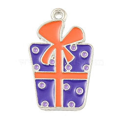 Halloween Theme Alloy Enamel Pendants, Platinum, Box, 25x25x2mm, Hole: 1.4mm(ENAM-M221-02P-03)