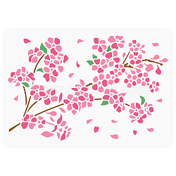 Plastic Drawing Painting Stencils Templates, for Painting on Scrapbook Fabric Tiles Floor Furniture Wood, Rectangle, Plum Blossom, 29.7x21cm(DIY-WH0396-657)