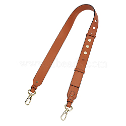 Adjustable Leather Bag Handles, with Alloy Swivel Clasps, for Bag Replacement Accessories, Chocolate, 98~110x3.6x0.35cm(FIND-WH0040-12A)