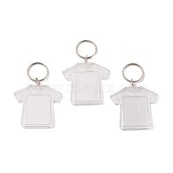 (Defective Closeout Sale: Scratch) Acrylic Keychain, with Iron Split Key Rings, Clothes, Clear, 8.5cm(KEYC-XCP0001-15)