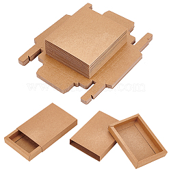 Kraft Paper Storage Gift Drawer Boxes, Gift Packaging Case for Wedding Party Supplies, BurlyWood, Rectangle, 13.7x9.9x2.3cm(CON-WH0095-56B)