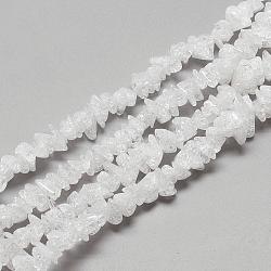 Natural Crackle Quartz Crystal Beads Strands, Chip, 6~15x4~8x2~7mm, Hole: 1mm, about 146pcs/strand, 15.7 inch(G-R439-16A)