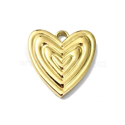 Ion Plating(IP) 304 Stainless Steel Pendants, Heart Charm, Real 18K Gold Plated, 19x17.5x3mm, Hole: 2mm(STAS-B058-14G-01)