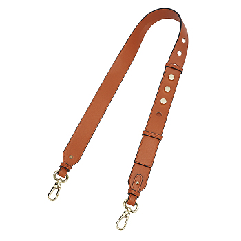 Adjustable Leather Bag Handles, with Alloy Swivel Clasps, for Bag Replacement Accessories, Chocolate, 98~110x3.6x0.35cm