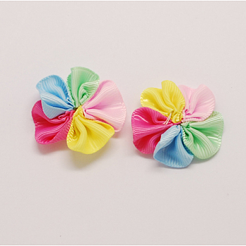 Handmade Woven Costume Accessories, Flower, Colorful, 30x30x8mm