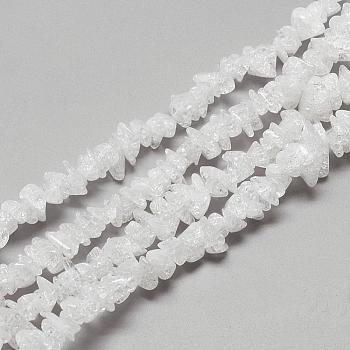 Natural Crackle Quartz Crystal Beads Strands, Chip, 6~15x4~8x2~7mm, Hole: 1mm, about 146pcs/strand, 15.7 inch