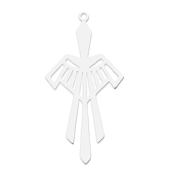 201 Stainless Steel Pendants, Laser Cut, Sword, Stainless Steel Color, 43.5x22x1mm, Hole: 1.6mm