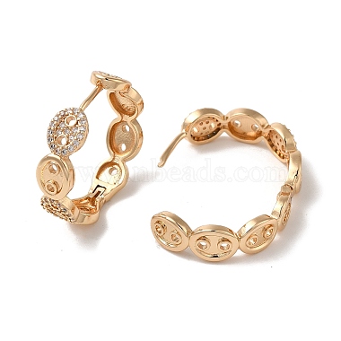 Brass Micro Pave Cubic Zirconia Hoop Earrings(EJEW-M238-69KCG)-2