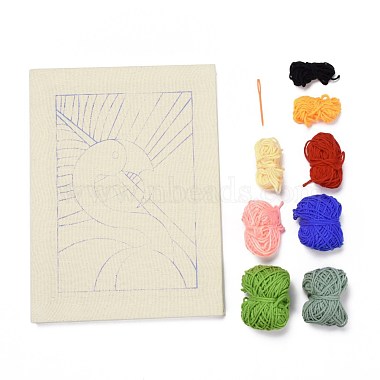 Flamingo Punch Embroidery Supplies Kit(DIY-H155-13)-2