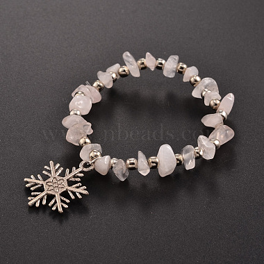 Natural Gemstone Beaded Stretch Kids Charm Bracelets(BJEW-JB01827)-2