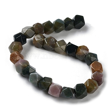 Brins de perles rondes coupées en étoile d'agate indienne naturelle(G-M418-C08-01)-3