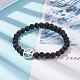 Natural Lava Rock Stretch Bracelet with Alloy Peace Sign Beaded(BJEW-JB08309-05)-2