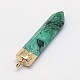 Natural Dyed Crystal Pencil Pointed Pendants(G-L044-05)-3