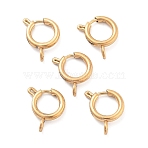 Ion Plating(IP) 304 Stainless Steel Spring Ring Clasps, Golden, 14x10x2mm, Hole: 2.5mm(STAS-E104-09E)