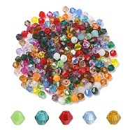 Glass Beads, Faceted, Bicone, Mixed Style, Mixed Color, 4.5x4mm, Hole: 1mm, about 300pcs/bag(GLAA-YWC0001-02)