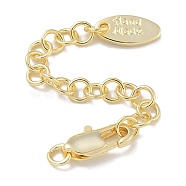 Brass Chain Extender, with Lobster Claw Clasps, Oval, Real 14K Gold Plated, 75mm, Hole: 2.5mm(KK-P284-10G)