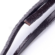Cowhide Leather Cord, Leather Jewelry Cord, Coconut Brown, about 2mm wide, 1mm thick(X-LC2mm005)