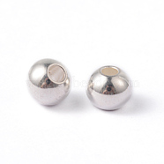 Round 202 Stainless Steel Beads, Silver Color Plated, 6x5mm, Hole: 2mm(STAS-O091-B-04S)