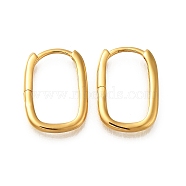 925 Sterling Silver Hoop Earrings, Rectangle, Golden, 17x12x1.5mm(STER-M018-01G)