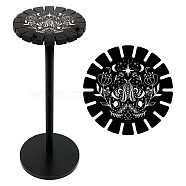 Wooden Wheel, Wooden Display Shelf, Black Holder Stand, Rustic Divination Pendulum Storage Rack, Witch Stuff, Butterfly Pattern, 120x10mm, Hole: 20mm(DJEW-WH0047-001)