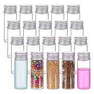 Glass Empty Cosmetic Containers, with Aluminum Screw Top Lids, Clear, 2.2x6.1cm, Inner Diameter: 1.4cm, Capacity: 12ml(0.41fl. oz)(CON-WH0084-43B)