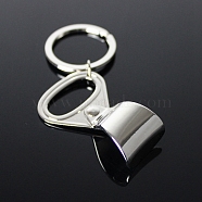Alloy Keychains, Pop Tab Pendant Keychain, Platinum, 5.2x3.2cm(KEYC-PW0009-06)