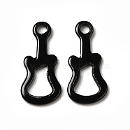 Spray Painted 201 Stainless Steel Charms, Guitar Charm, Black, 14x6x0.5mm, Hole: 1.2mm(STAS-I672-08B)