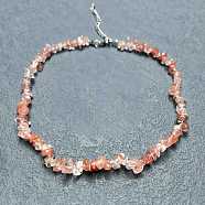 Cherry Quartz Glass Chip Beaded Necklaces for Women(IW6789-11)